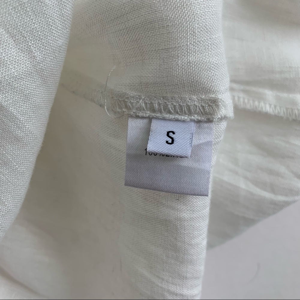 Linen Ruffle Wrap Dress - Picture 6 of 7